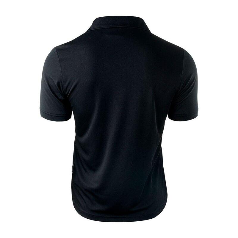 Heren Polo Shirt met Contrast Paneel (Zwart/Zilver)