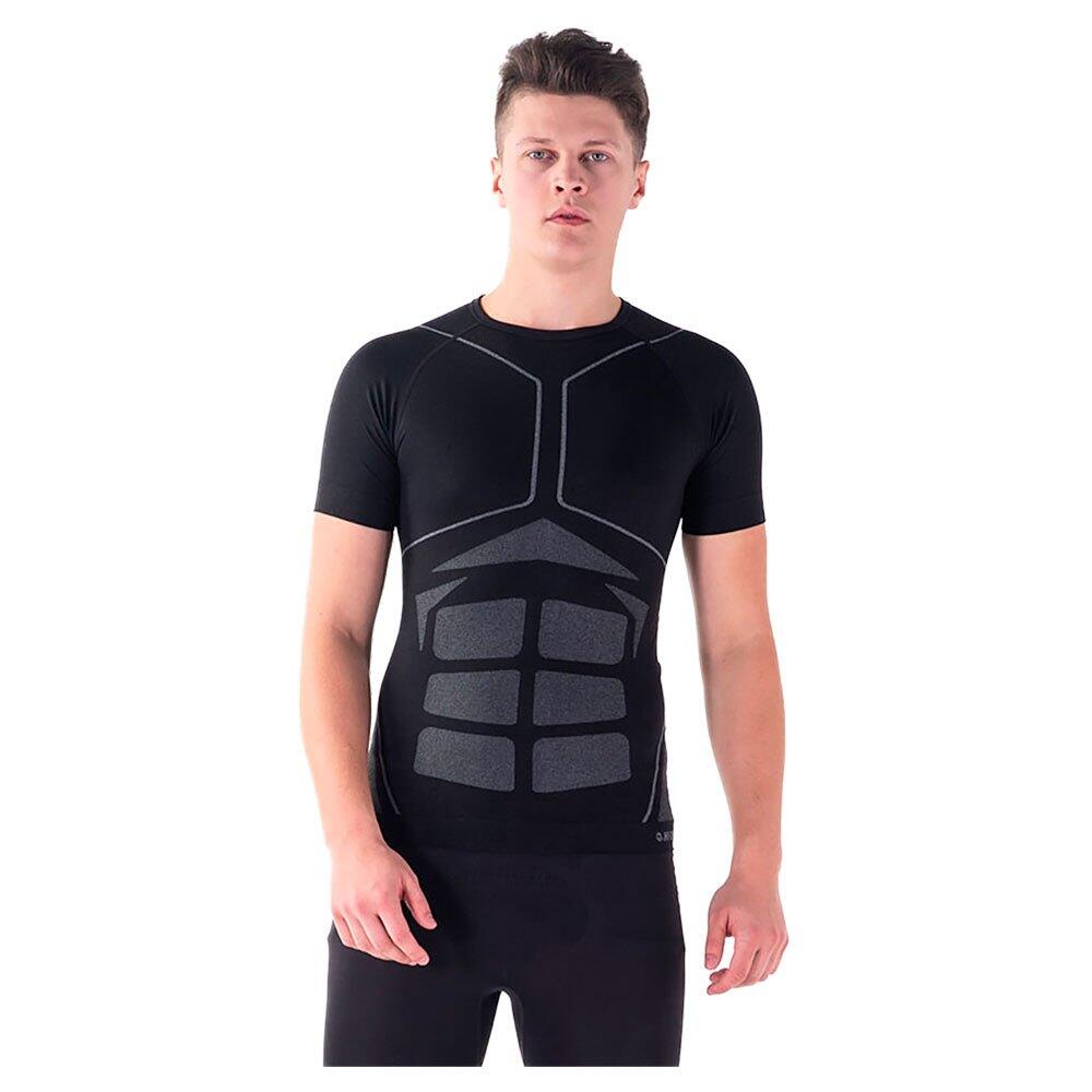 Mens Berza Thermal Seamless TShirt (Black/Grey) 4/4
