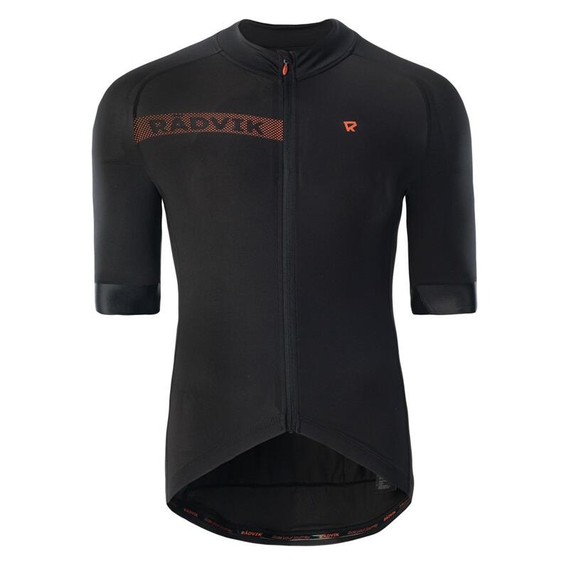 Camisola de ciclismo com logótipo Bravo para homem Preto/Tangerina Tango
