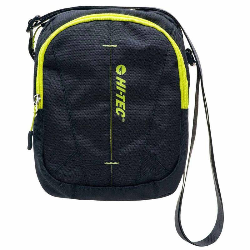 Volwassen Unisex Saquet Logo Crossbody Tas (Zwart/Lime Punch)