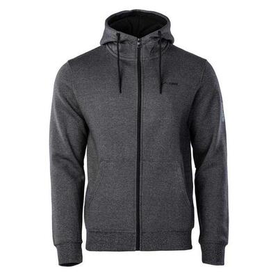 Felpa Con Cappuccio E Zip Intera Uomo Elbrus Chiano Grigio Scuro Melange Nero