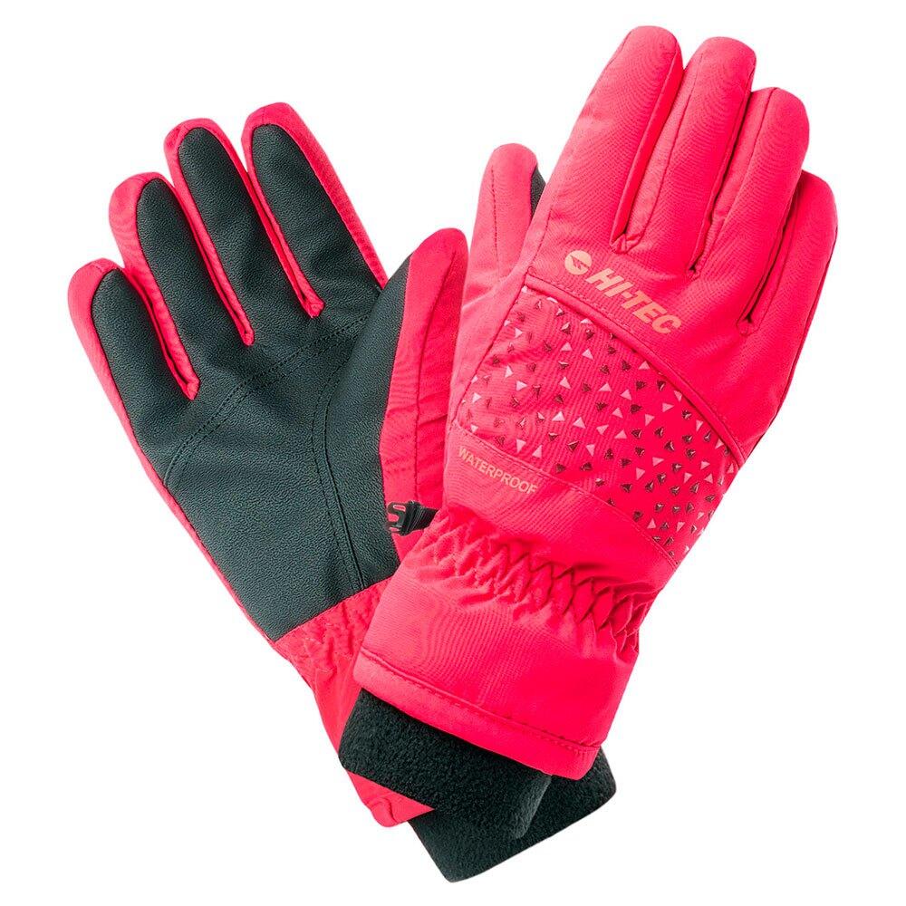 Children's FLAM ski gloves (Red rose / Beet red)