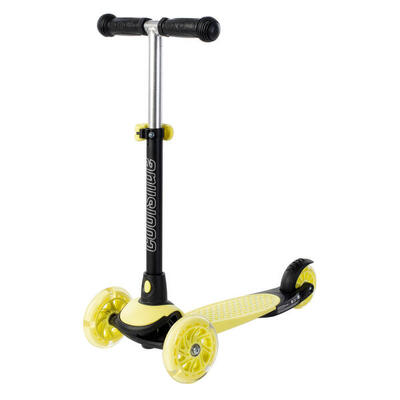 Kinderen/kinderen muffin led wielen freestyle scooter (pastelgeel/zwart)