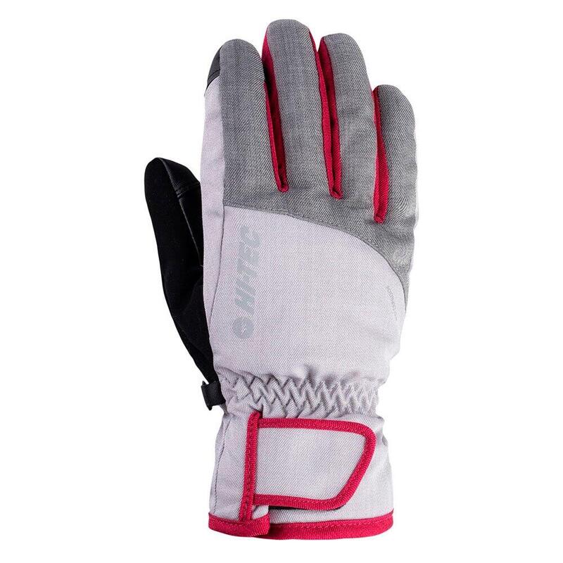 Gants de ski HURI Femme (Gris chiné / Gris clair / Pourpre)