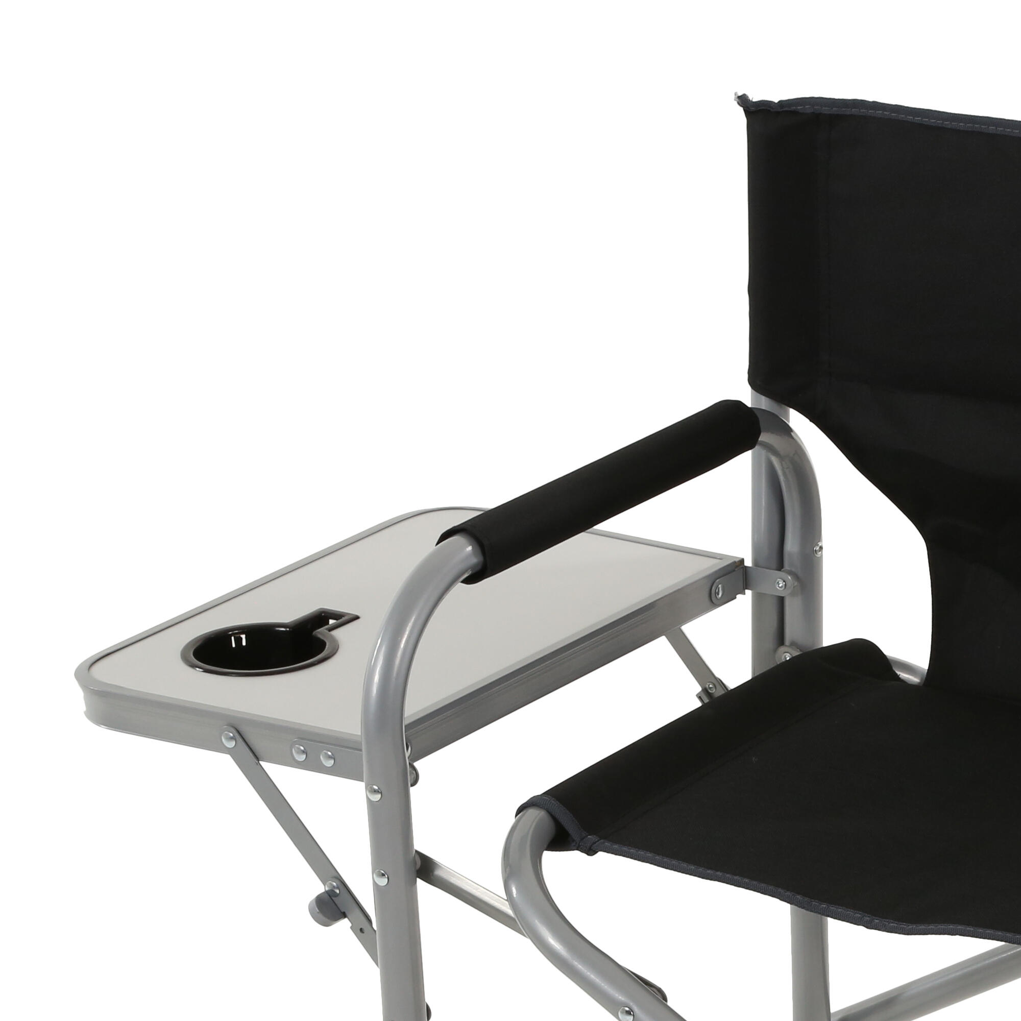 Camping Stuhl, Zusammenfaltbar Damen und Herren Schwarz/Grau 2/3