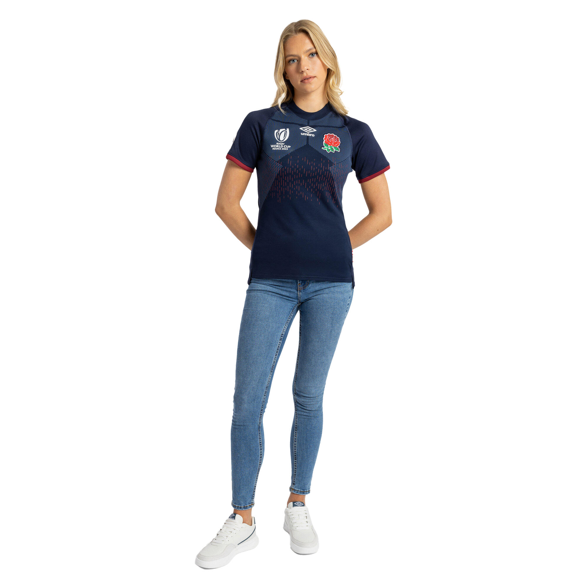 Womens/Ladies World Cup 23/24 England Rugby Replica Alternative Jersey (Navy 4/4