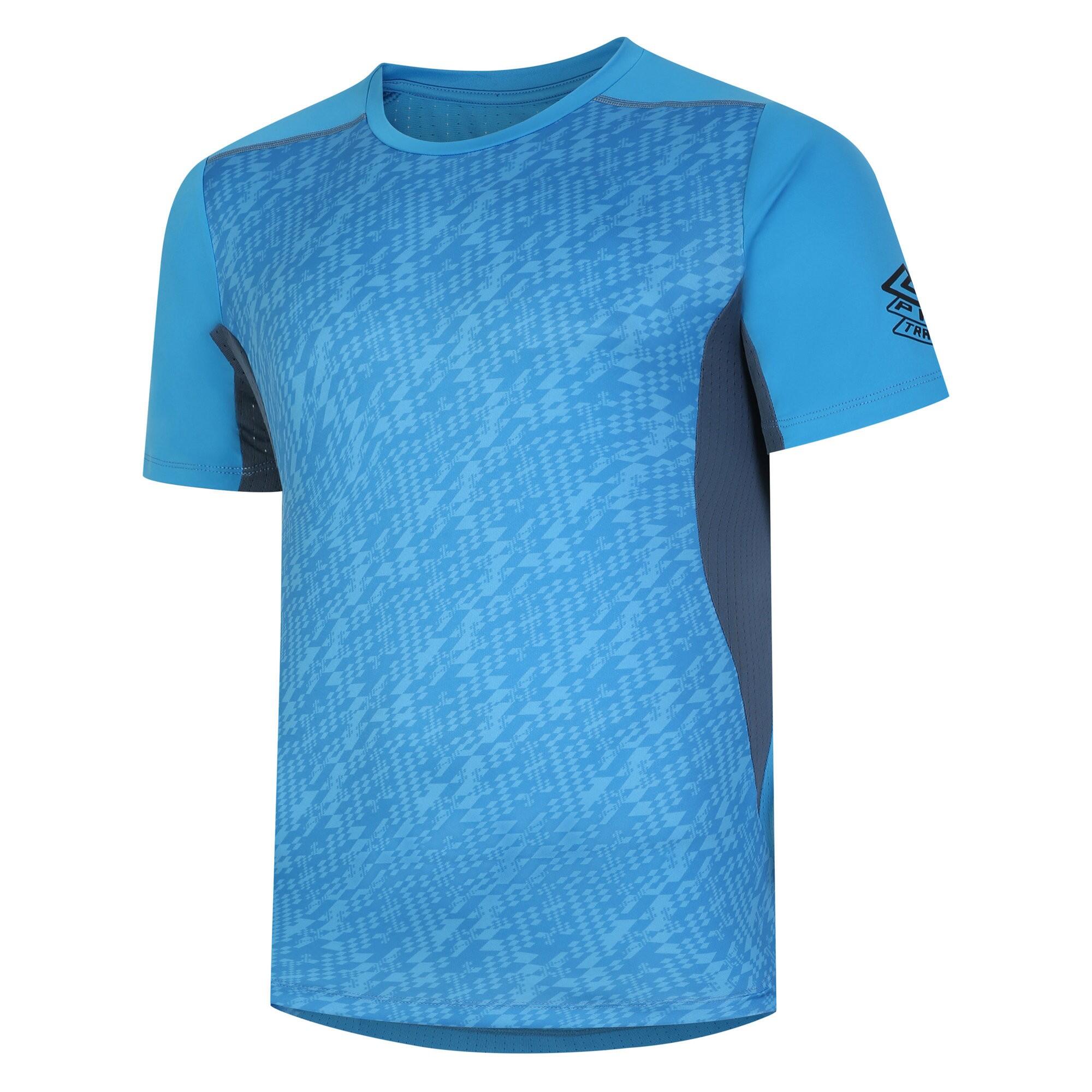 UMBRO Mens Pro Training Elite Graphic Print Jersey (Malibu Blue/Bering Sea)