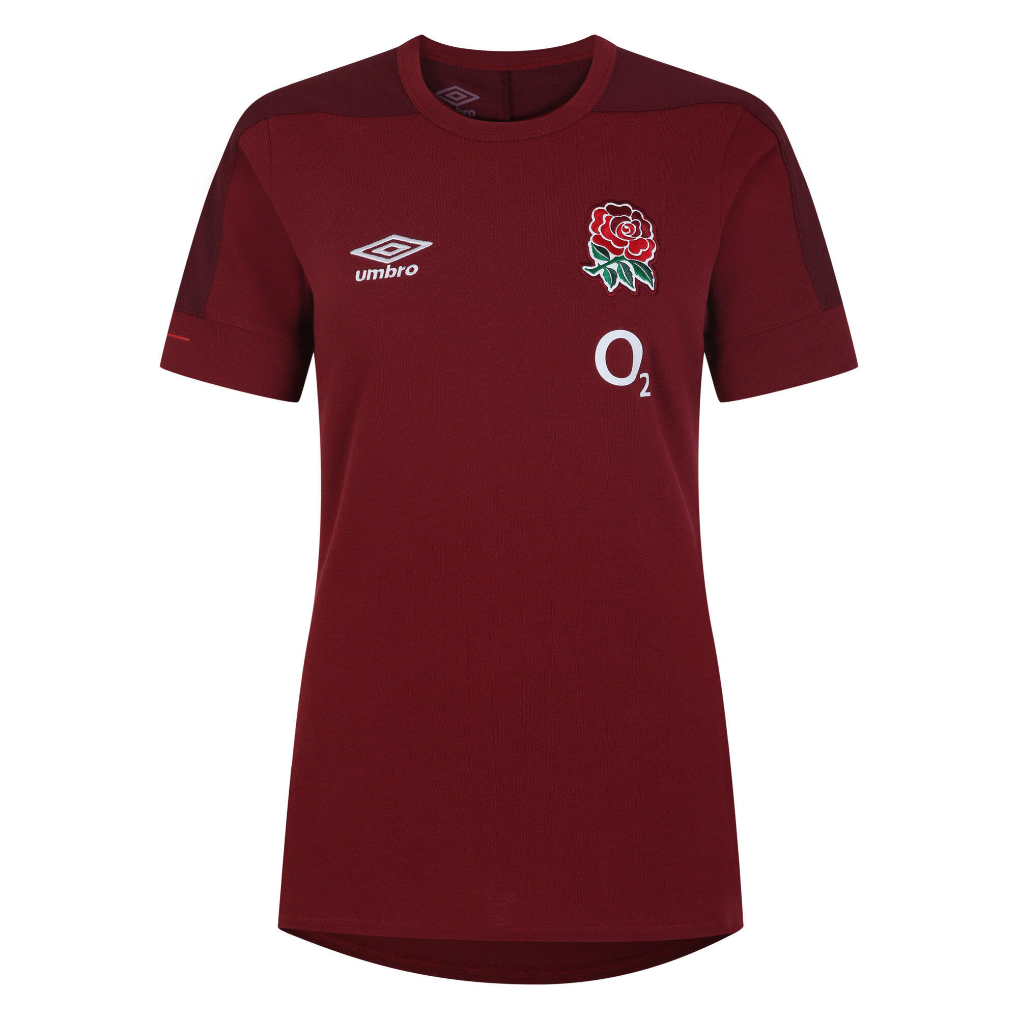 UMBRO Womens/Ladies 23/24 England Rugby Presentation TShirt (Tibetan Red/Zinfandel)