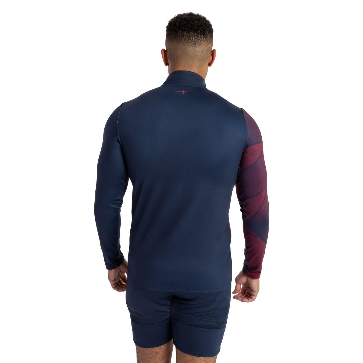 Mens 23/24 England Rugby Warm Up Midlayer (Navy Blazer/Tibetan Red) 4/4