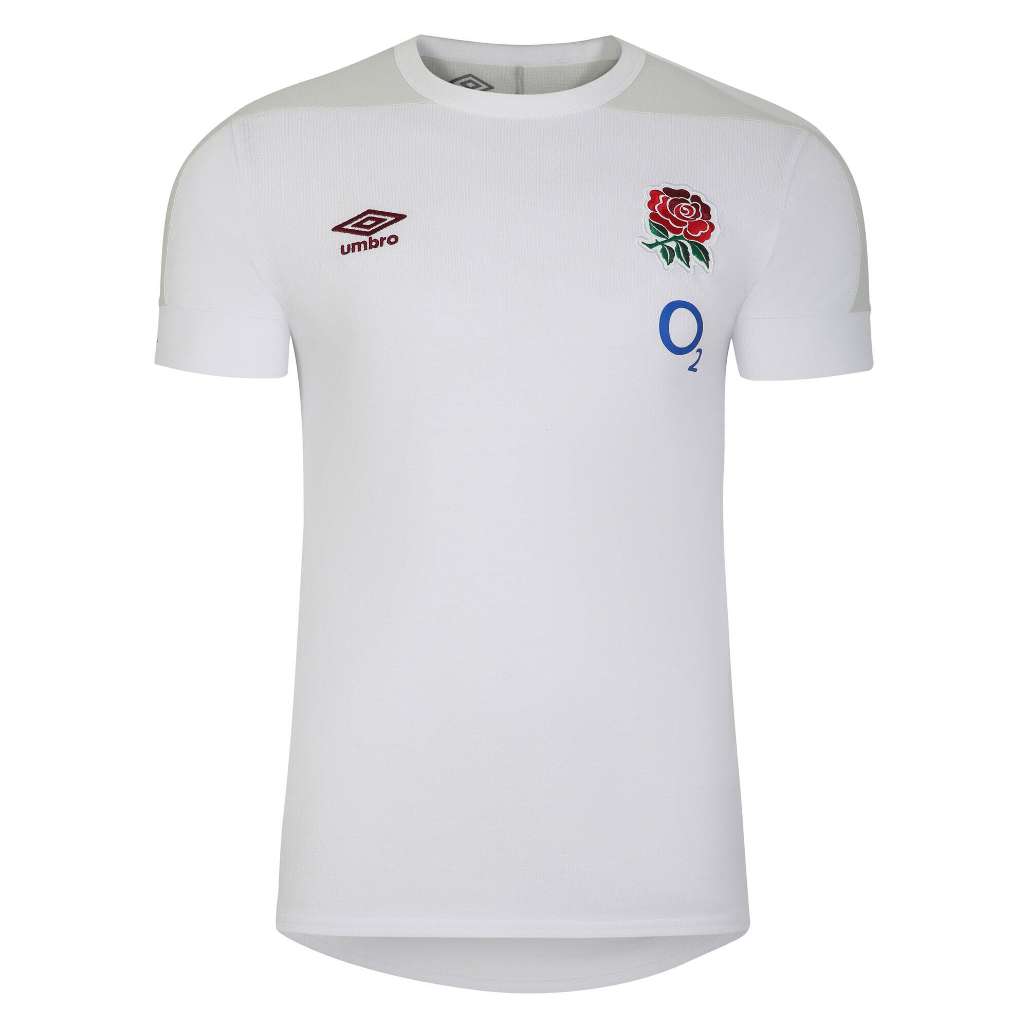 UMBRO Mens 23/24 Presentation England Rugby TShirt (Brilliant White/Foggy Dew)