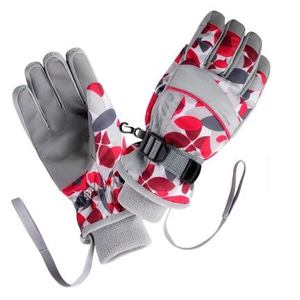 Gants De Ski Motif/style Géométrique KELLY Enfant (Gris / Rose Rouge / Rouge