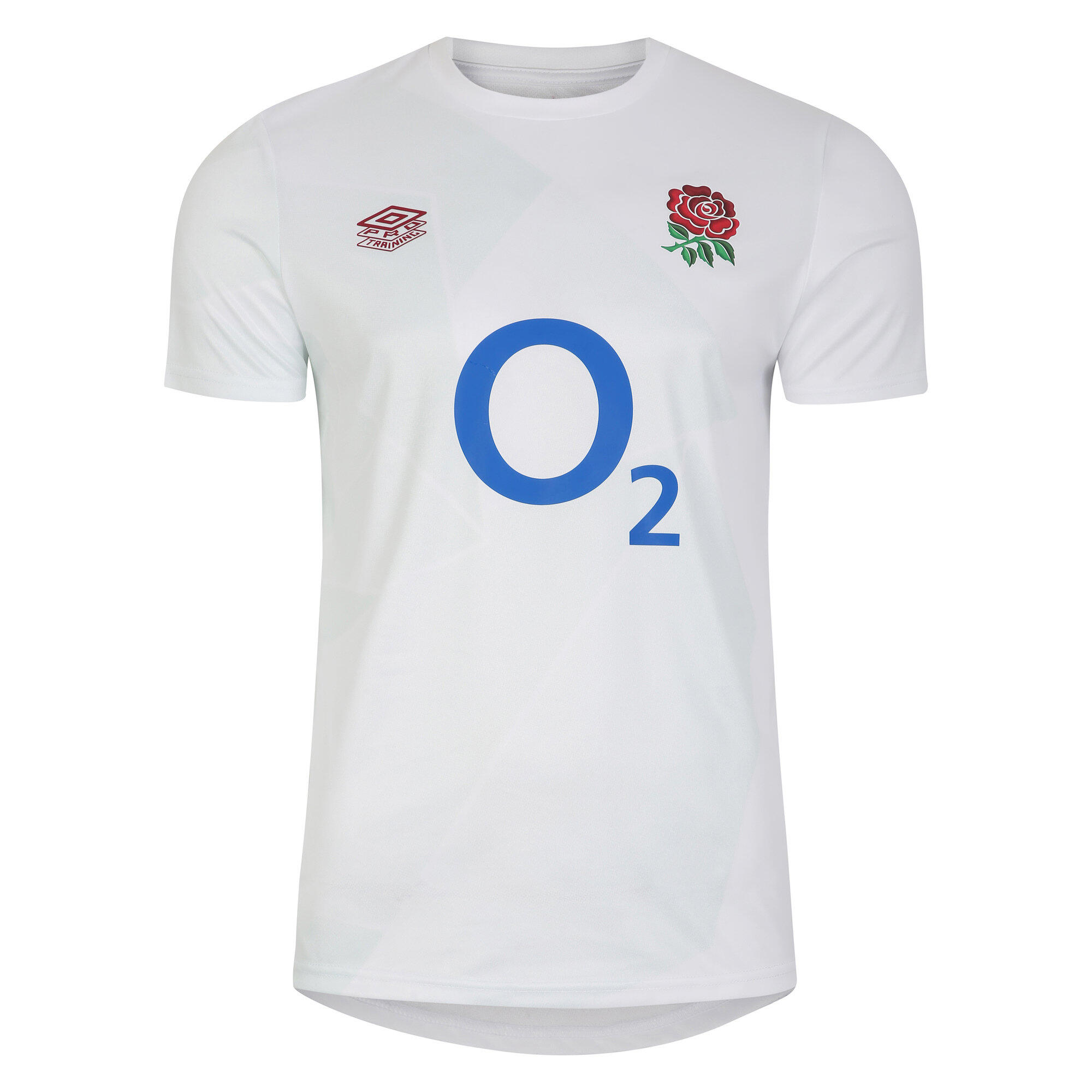 Mens 23/24 England Rugby Warm Up Jersey (Brilliant White/Wan Blue) 1/4