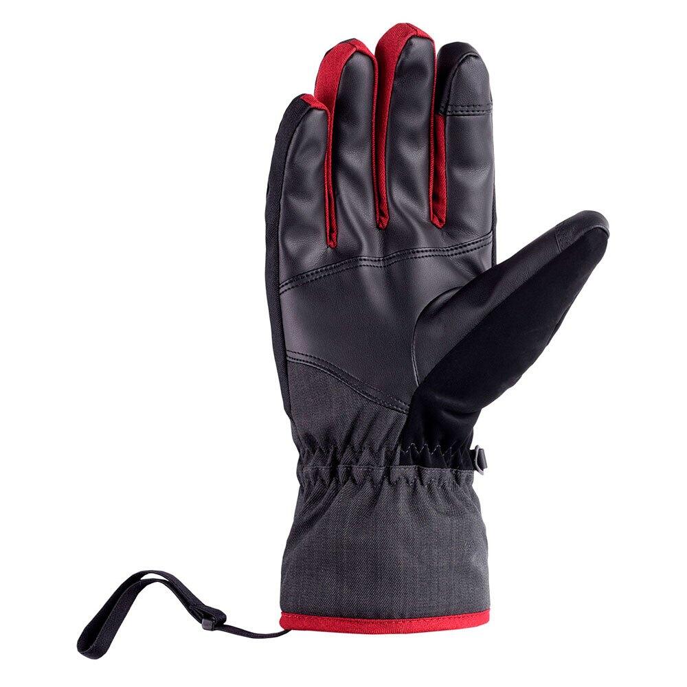 HURI Men's ski gloves (Heather grey / Bordeaux)