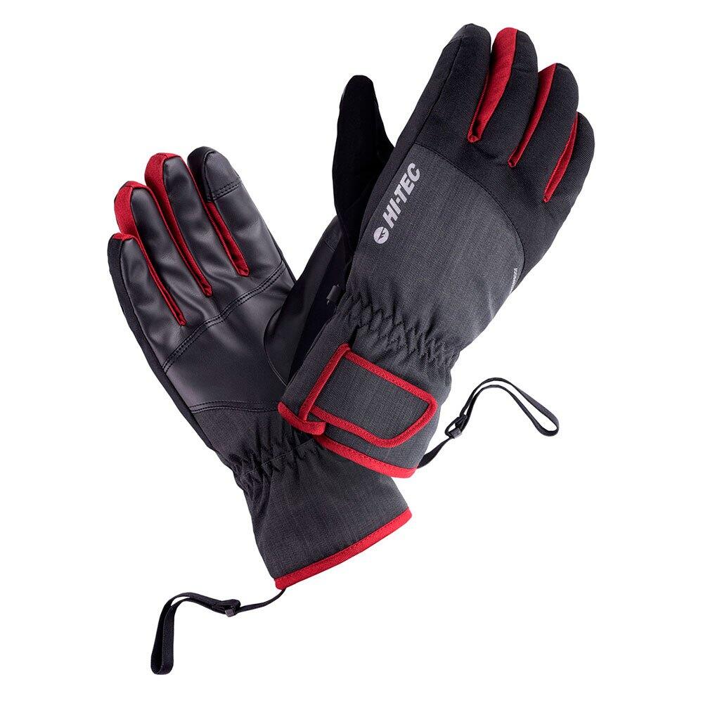 HURI Men's ski gloves (Heather grey / Bordeaux)