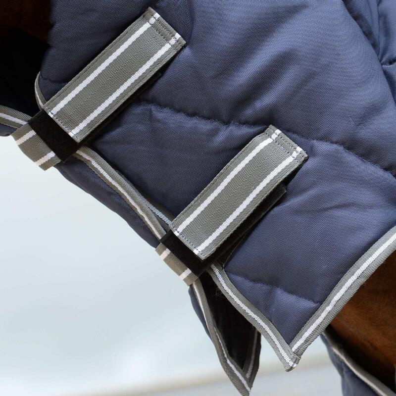 Couverture d'extérieur pour chevaux COMFITEC PP (Bleu foncé / Gris / Blanc)