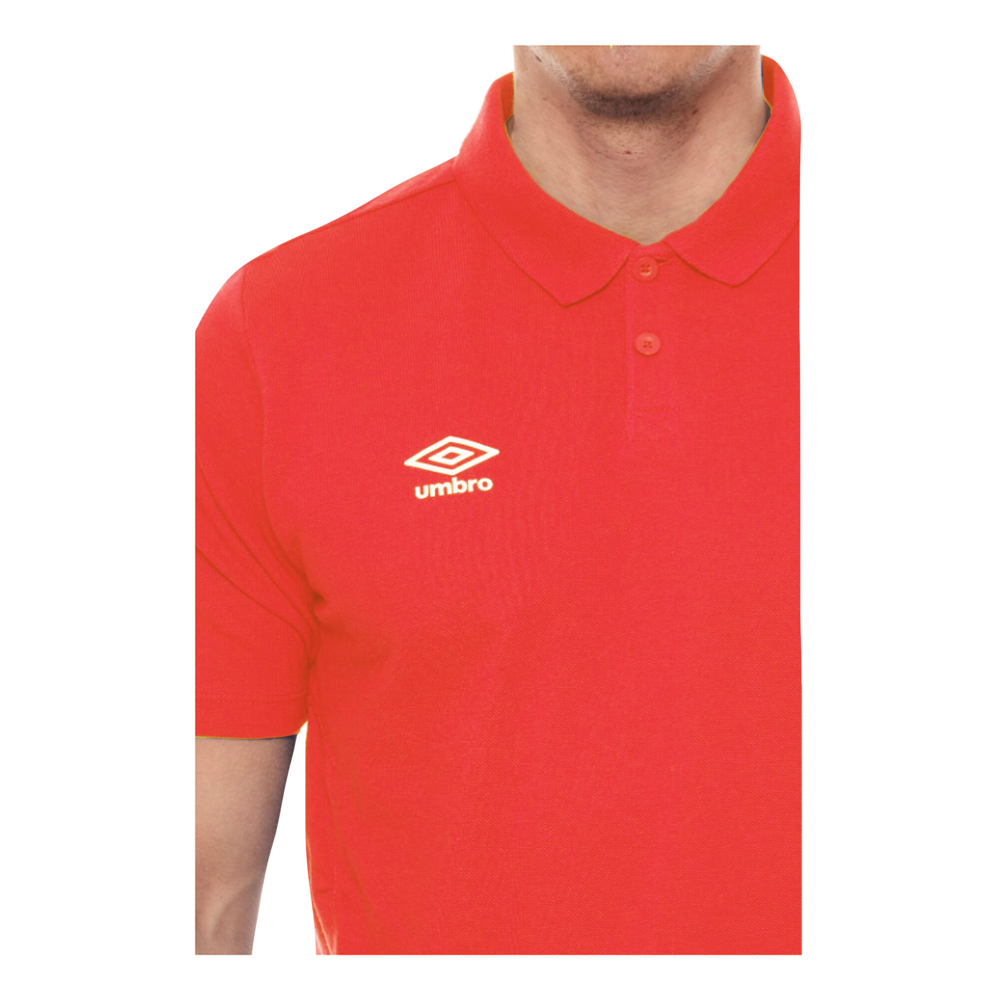 Boys Essential Polo Shirt (Vermillion/White) 3/3