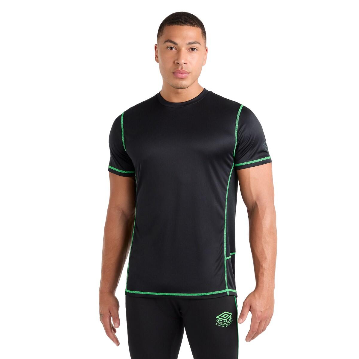 Mens Pro Polyester Training TShirt (Black/Andean Toucan) 3/4
