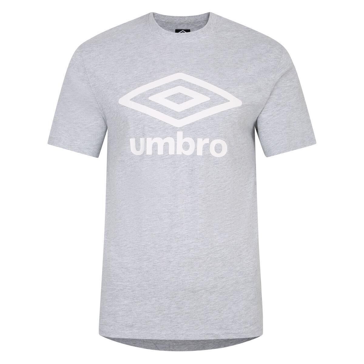 UMBRO Mens Team TShirt (Grey Marl/White)