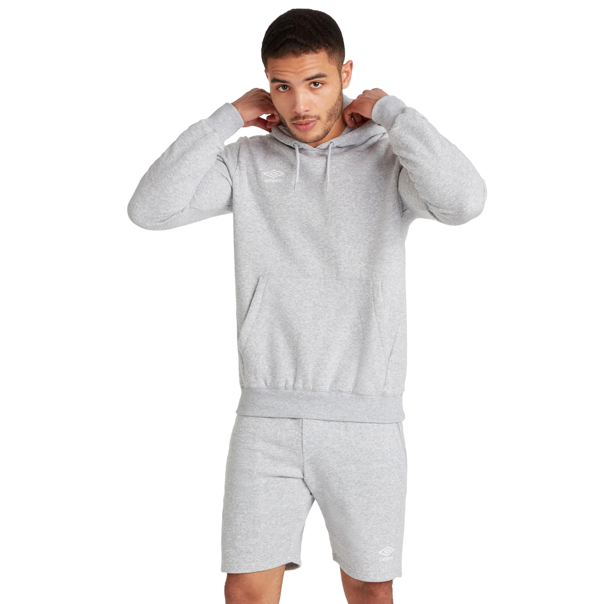 Sweat À Capuche CLUB LEISURE Homme (Gris Chiné / Blanc) 4/4
