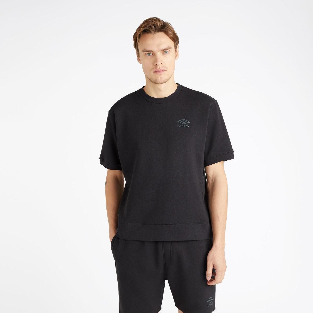 UMBRO Mens Core ShortSleeved Sweatshirt (Black/Woodland Grey)