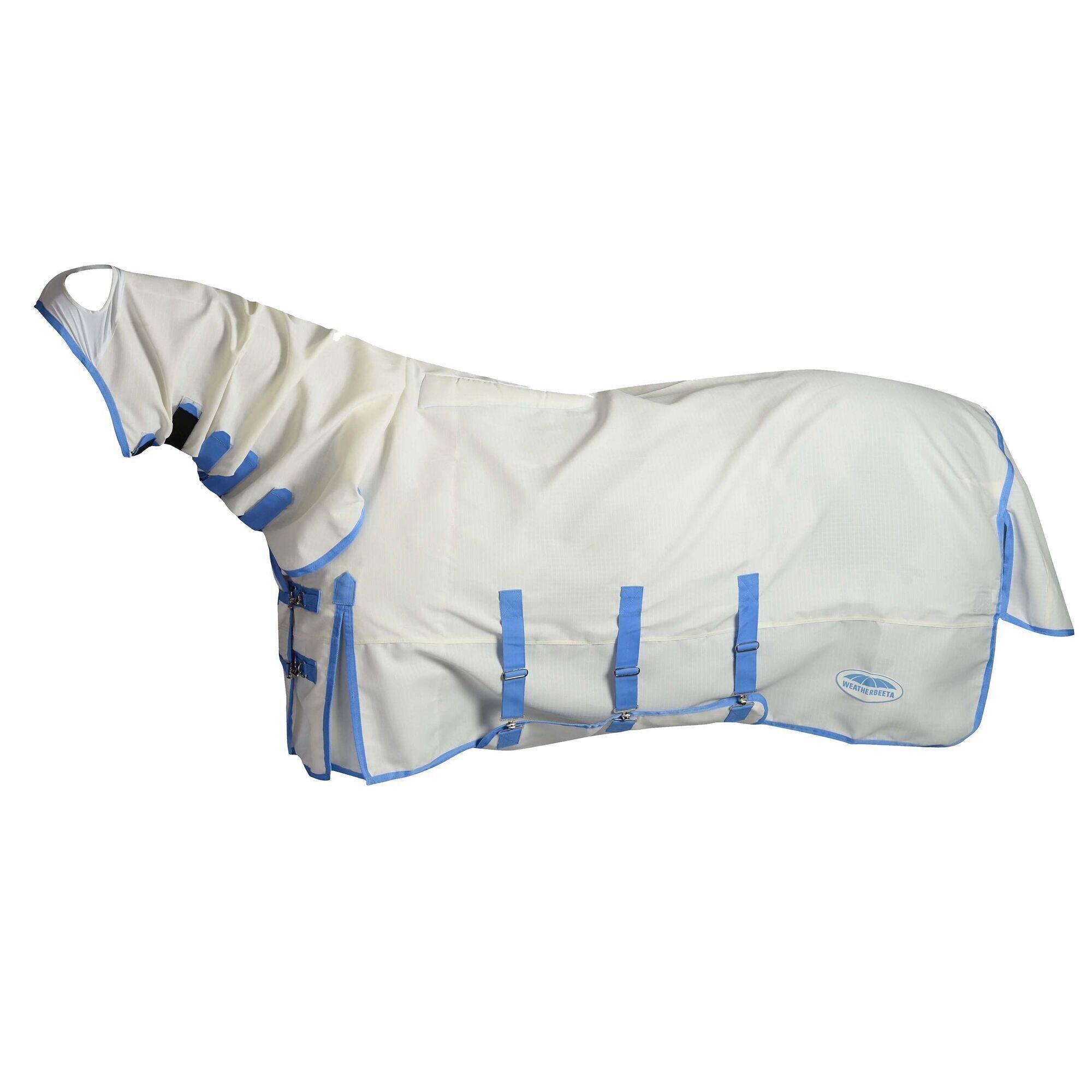 Comfitec Sweet Itch Shield Combo Neck Horse Turnout Rug (White/Blue) 1/4