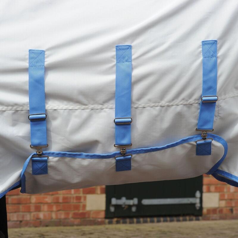 Couverture d'extérieur pour chevaux COMFITEC SWEET ITCH SHIELD (Blanc / Bleu)