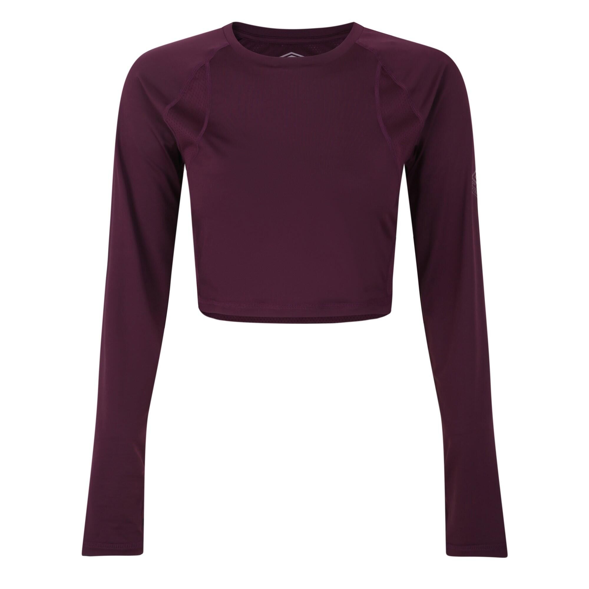 UMBRO Womens/Ladies Pro LongSleeved Training Crop Top (Potent Purple/Mauve Shadow)