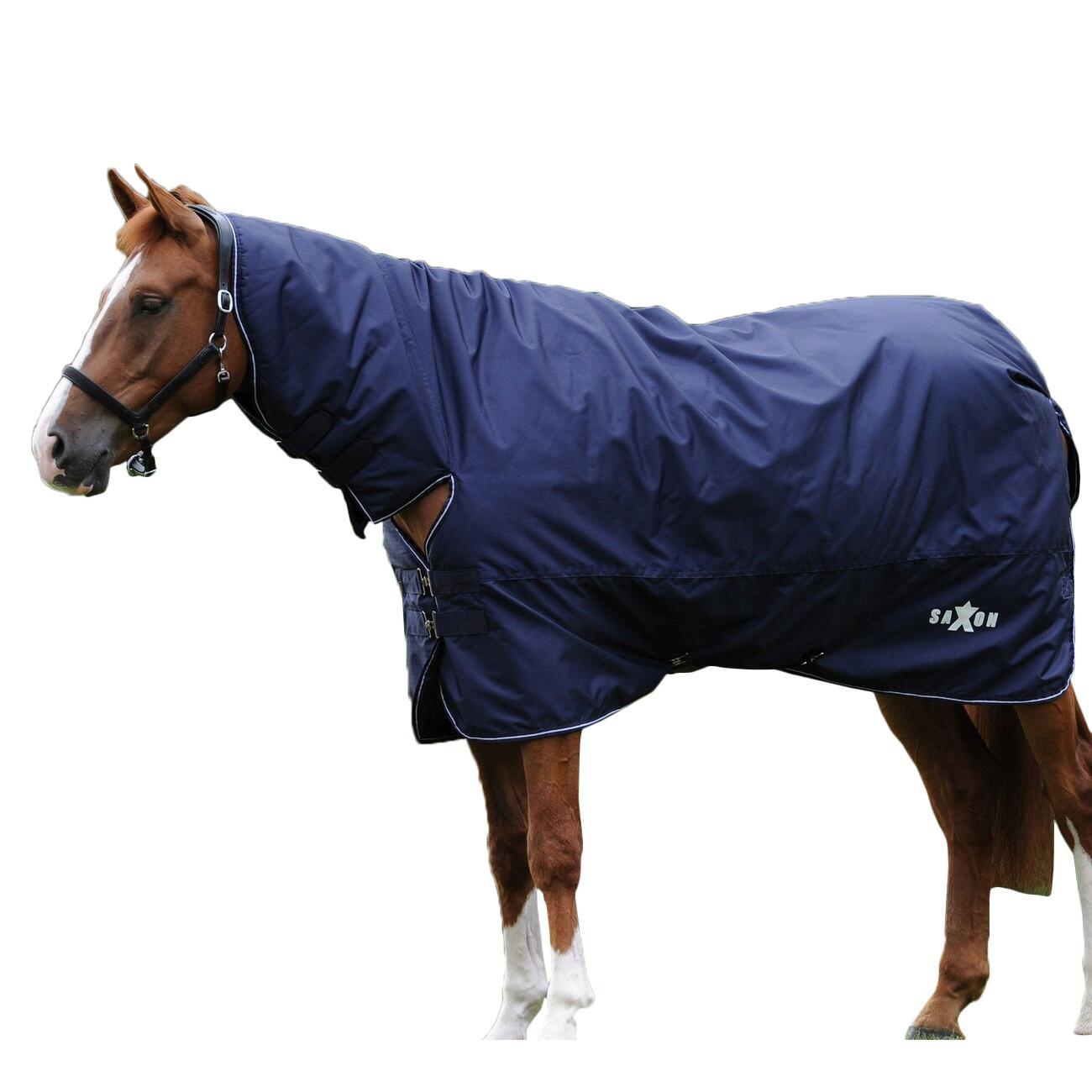SAXON Defiant Combo Neck Midweight Horse Turnout Rug (Navy/White)