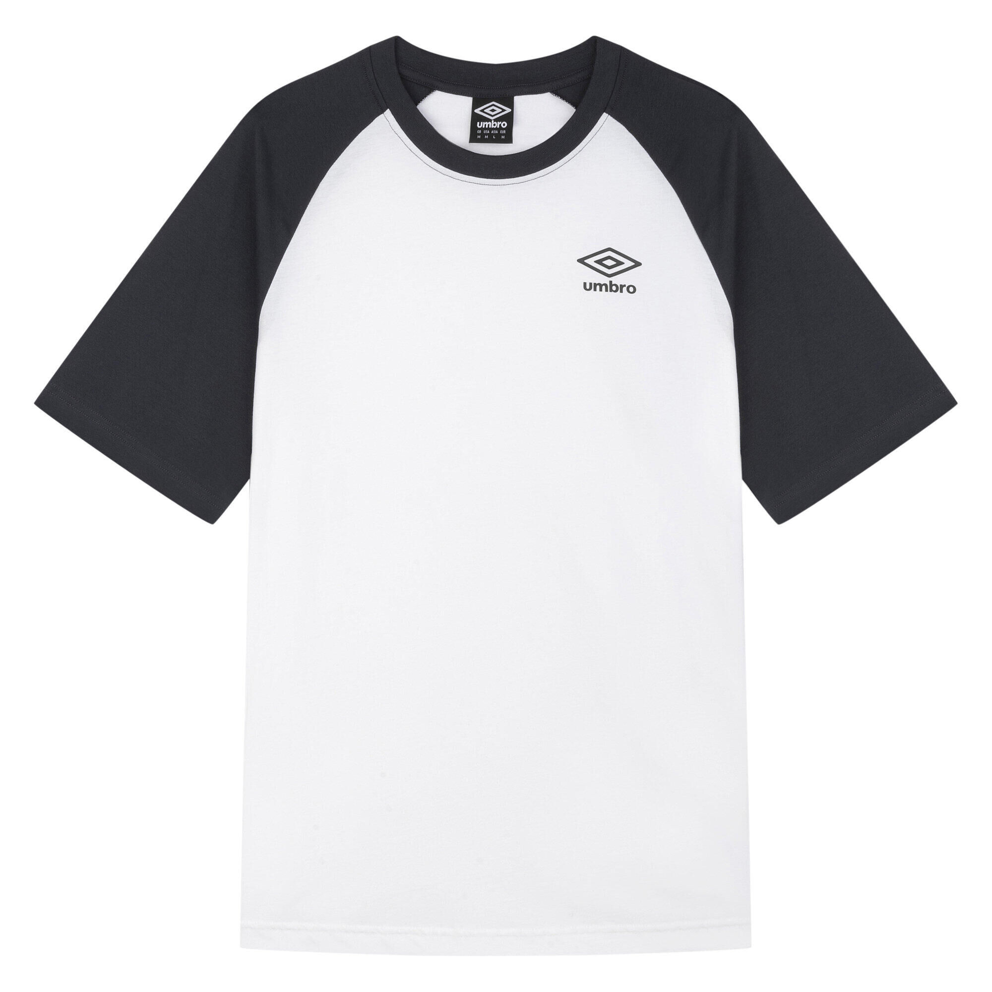 UMBRO Mens Core Raglan TShirt (White/Collegiate Blue)