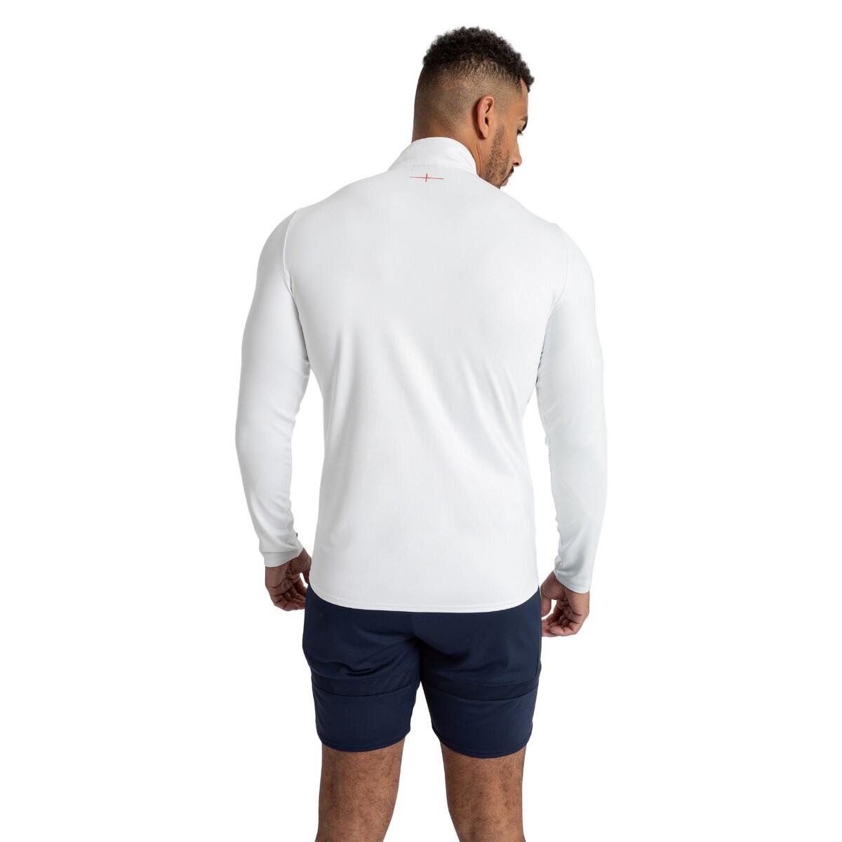 Mens 23/24 England Rugby Warm Up Midlayer (Brilliant White/Wan Blue) 2/4