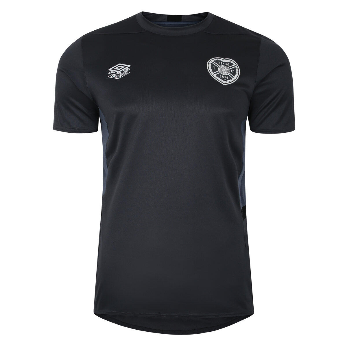 UMBRO Mens 23/24 Heart Of Midlothian FC Training Jersey (Carbon/Grisaille/Black)