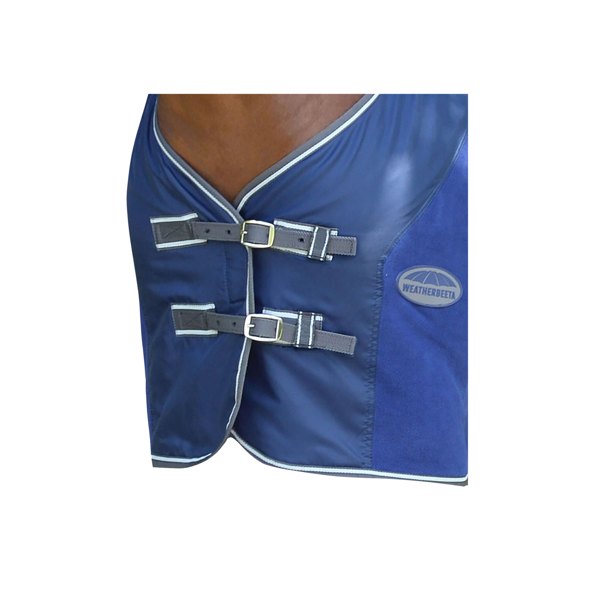 Fleece Cooler Standard Weidedecke Damen und Herren Dunkelblau/Grau/Weiß 2/4