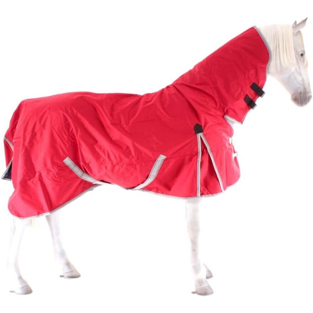 Comfitec Classic Combo Neck Horse Turnout Rug (Red/Silver/Navy) 1/4