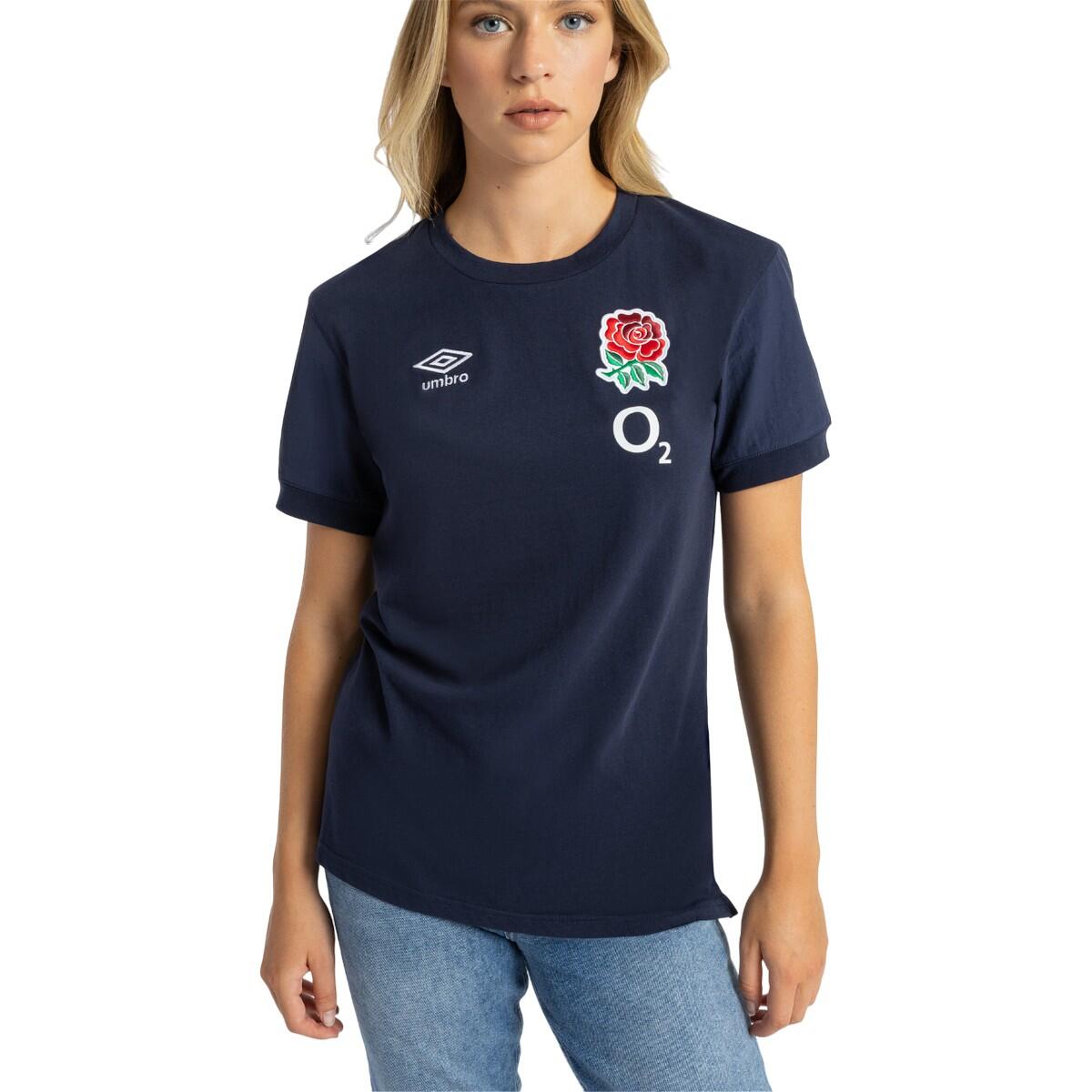 Womens/Ladies 23/24 England Rugby TShirt (Navy Blazer) 4/4