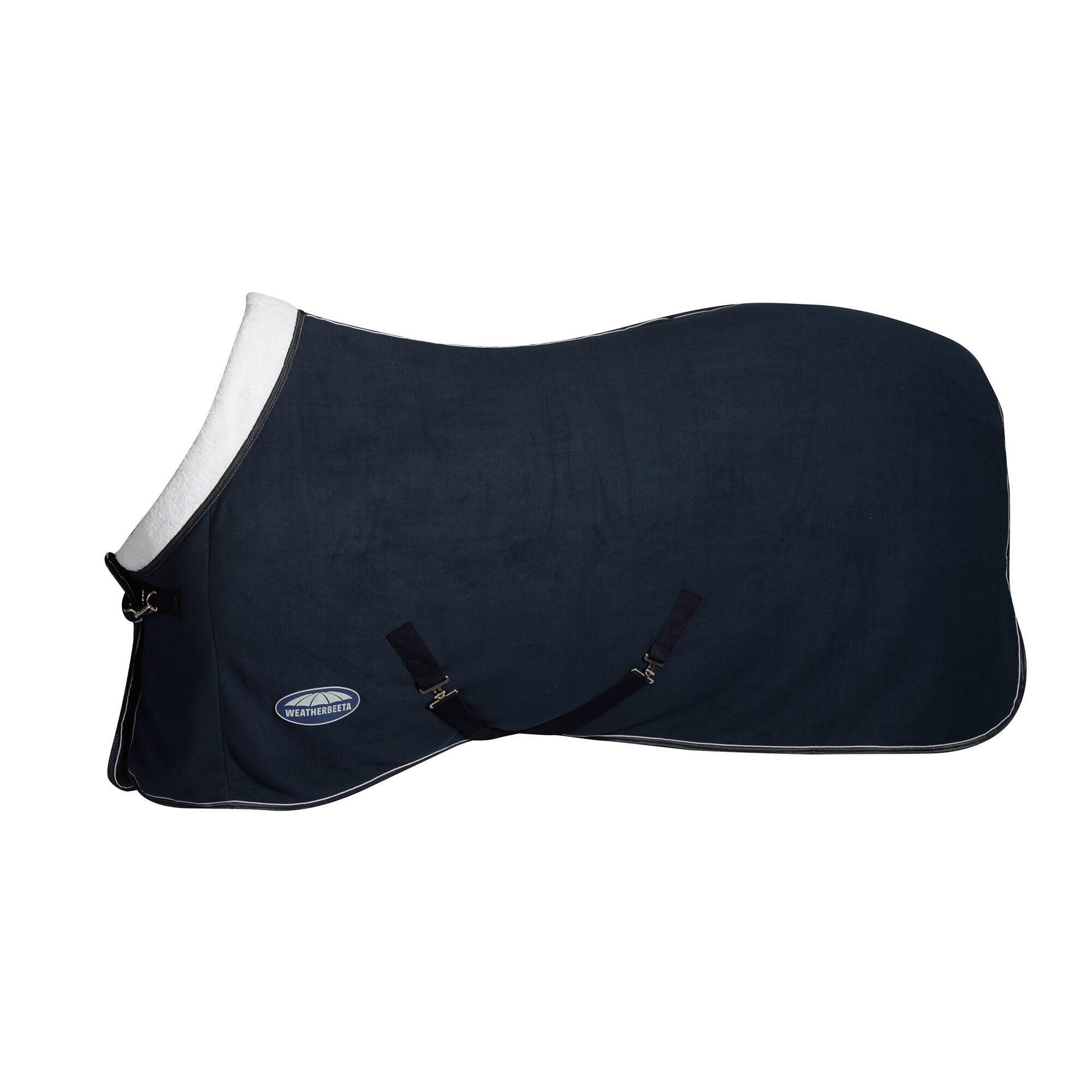 StandardNeck Sherpa Fleece Horse Cooler Rug (Dark Blue/White) 1/4