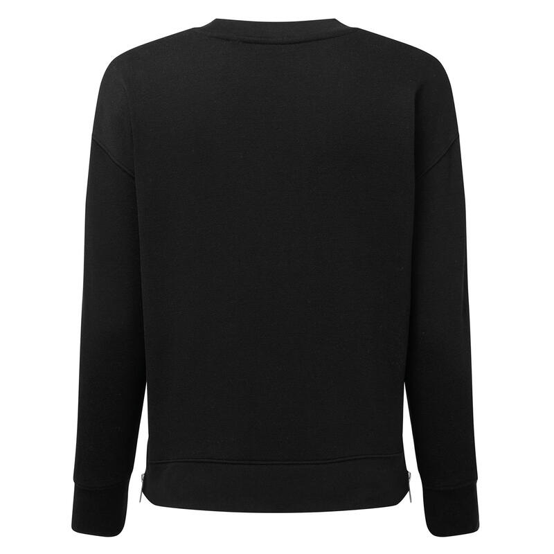 Sweatshirt Mit Reißverschluss für Damen Schwarz