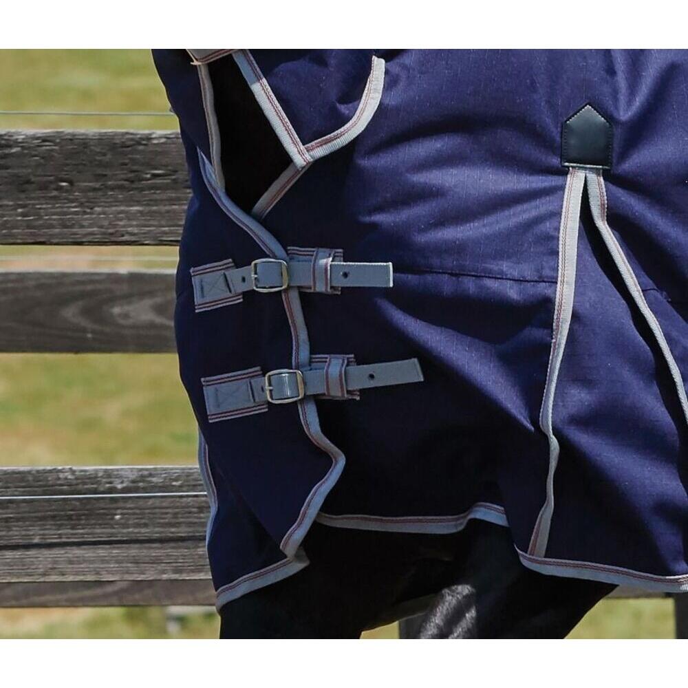 Comfitec Essential Lite Plus Detachable Neck Horse Turnout Rug (Navy/Silver/Red) 4/4