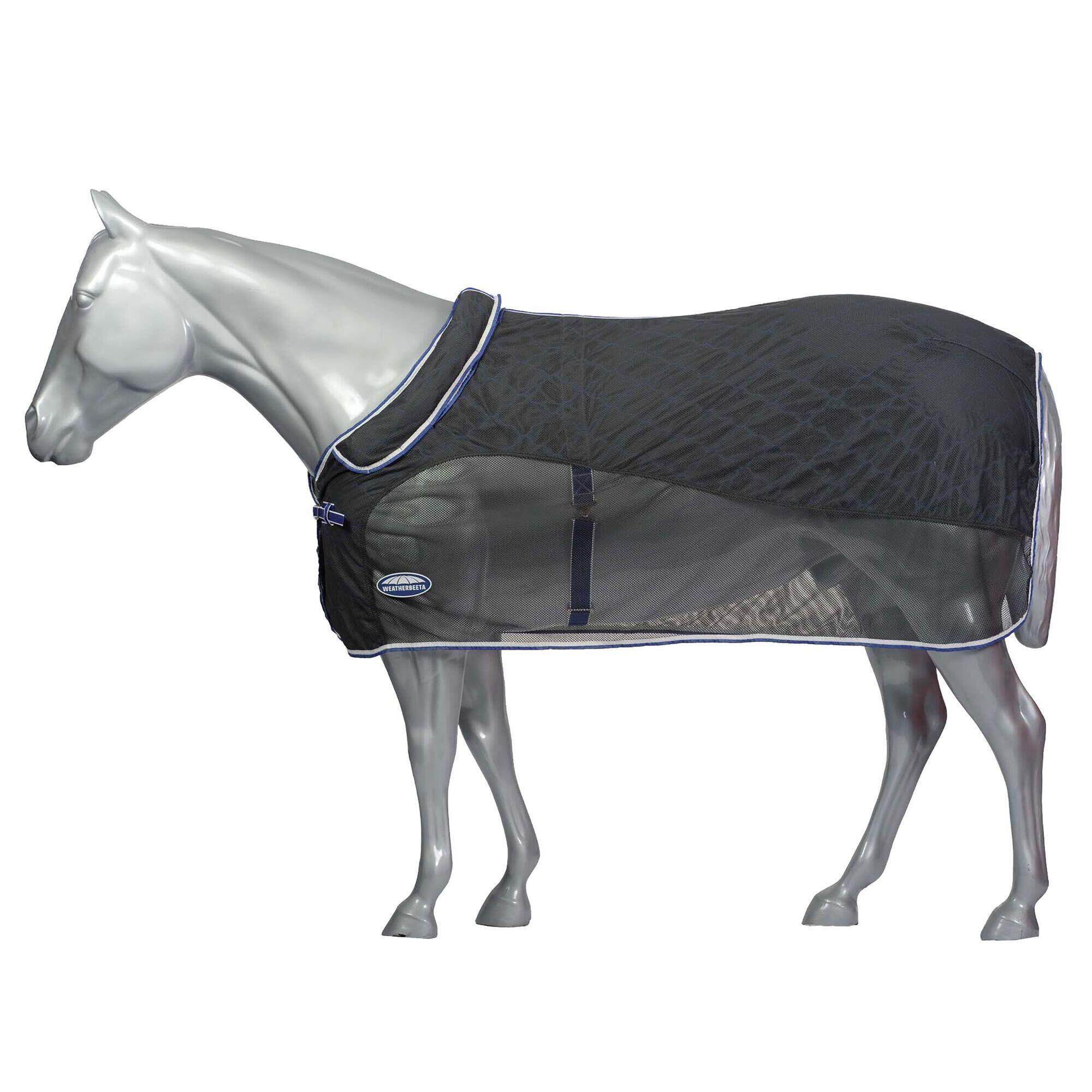 Wick Dri II Combo Neck Horse Cooler Rug (Charcoal/Blue/White) 1/4