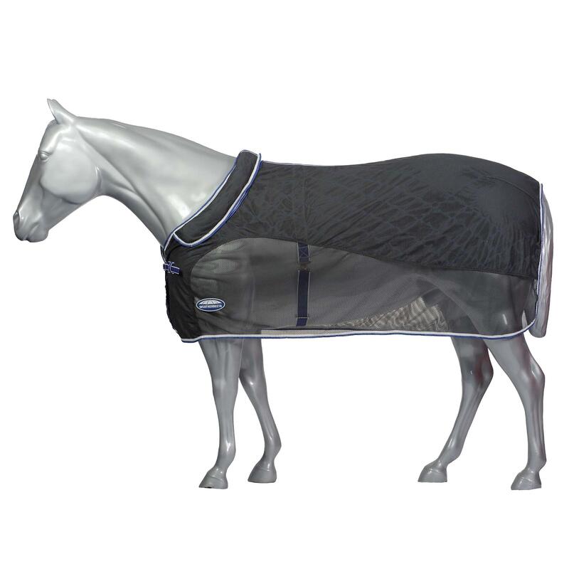 Couverture rafraichissante pour chevaux WICK DRI (Anthracite / Bleu / Blanc)