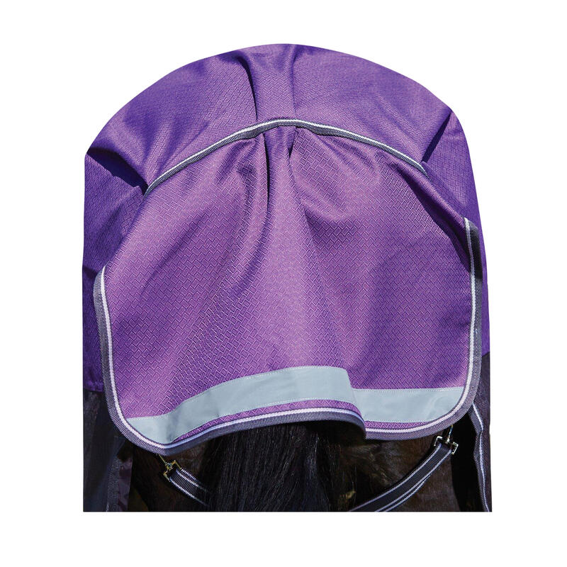 Couverture légère avec couvrecou COMFITEC PLUS DYNAMIC Cheval (Violet / noir)