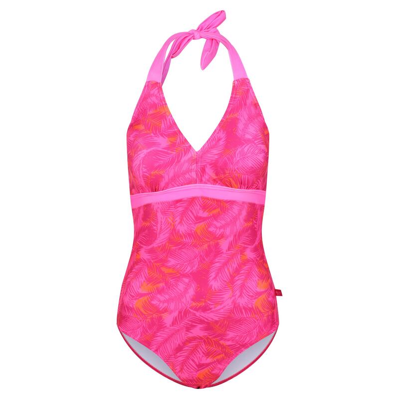 Dames Flavia Polka Dot One Piece zwempak (Roze Fusie)