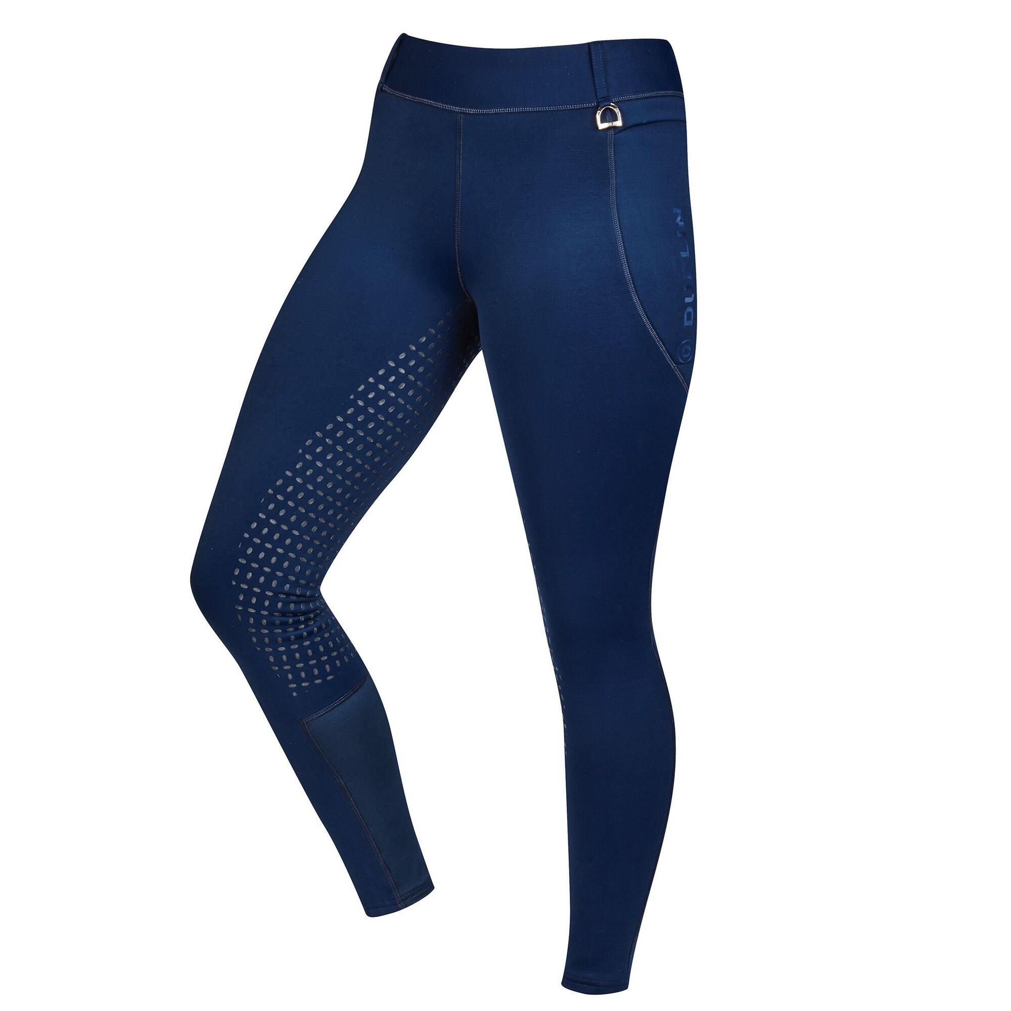 Womens/Ladies Warm It Thermodynamic Horse Riding Tights (True Navy) 1/4