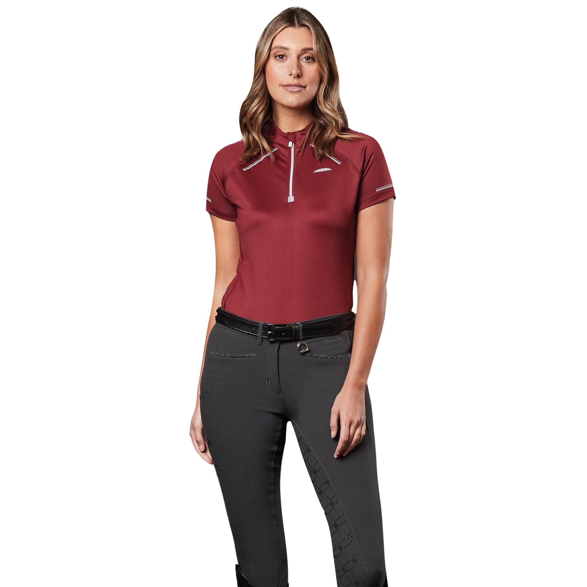 Womens/Ladies Victoria Premium ShortSleeved Base Layer Top (Maroon) 3/4