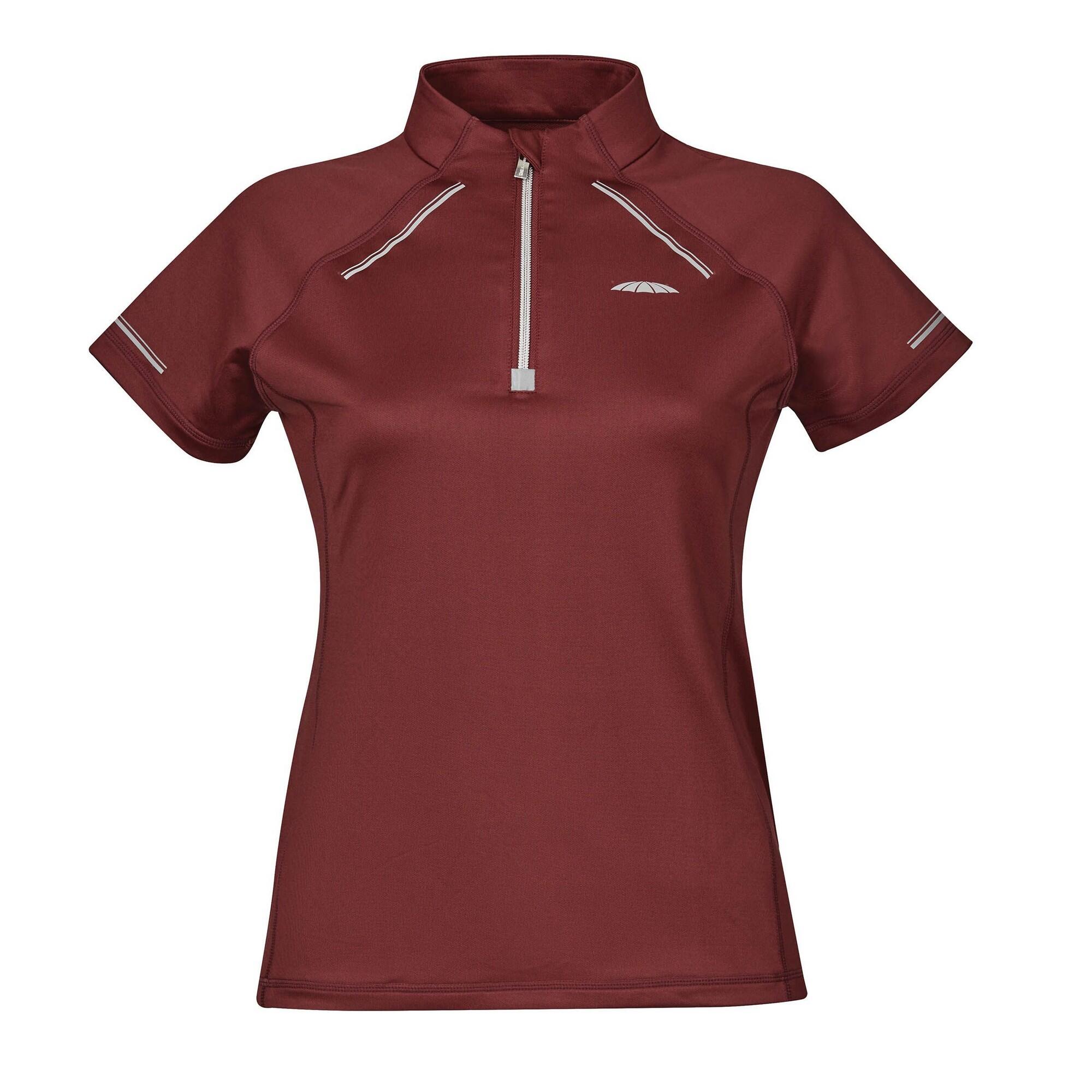 Womens/Ladies Victoria Premium ShortSleeved Base Layer Top (Maroon) 1/4