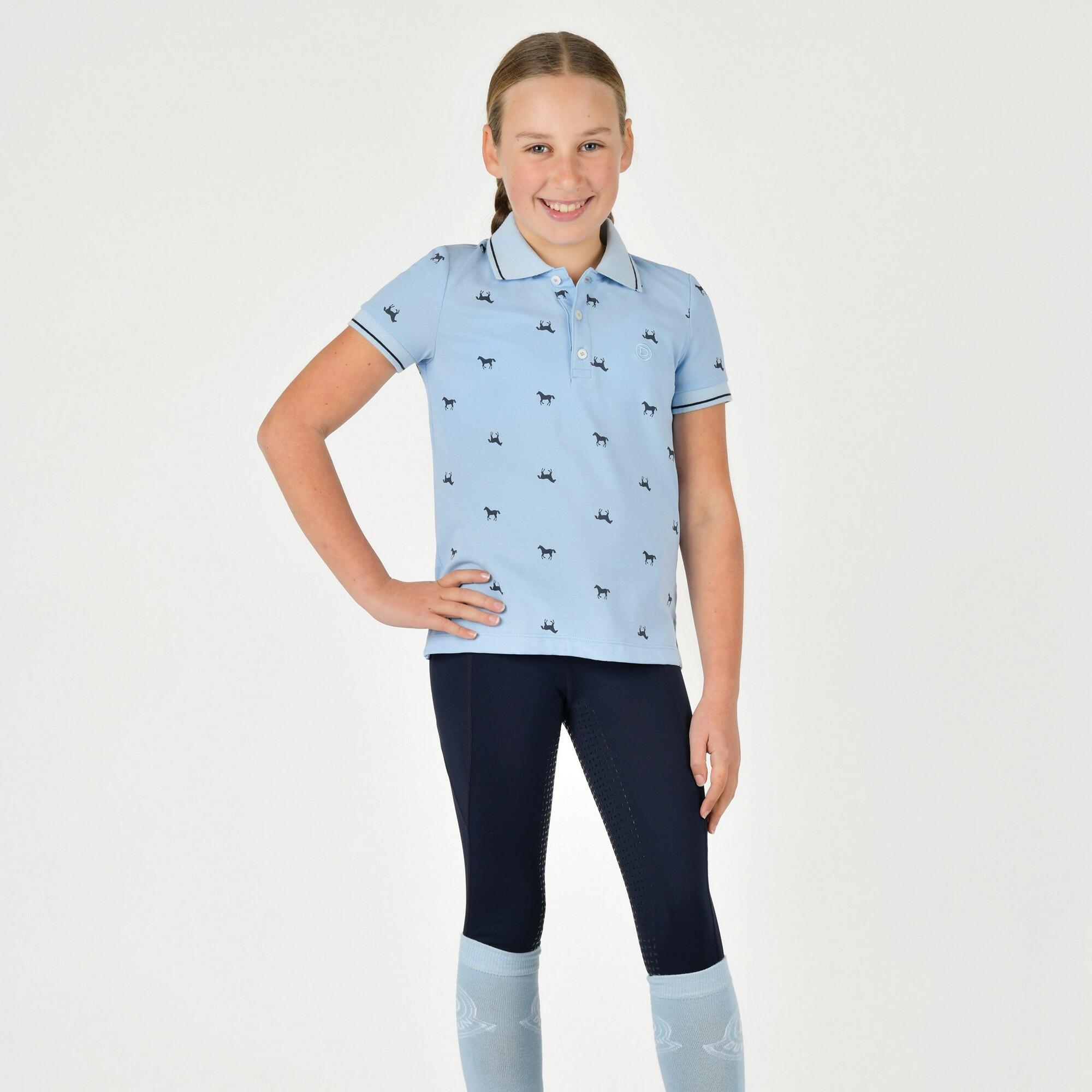 Childrens/Kids Elyse ShortSleeved Polo Shirt (Bluebell) 3/4