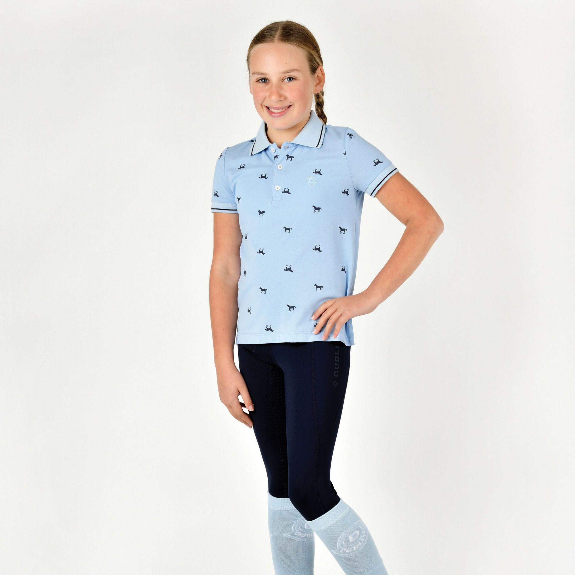 Childrens/Kids Elyse ShortSleeved Polo Shirt (Bluebell) 4/4