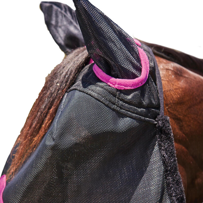 Masque antimouches pour chevaux COMFITEC DELUXE (Noir / Violet)