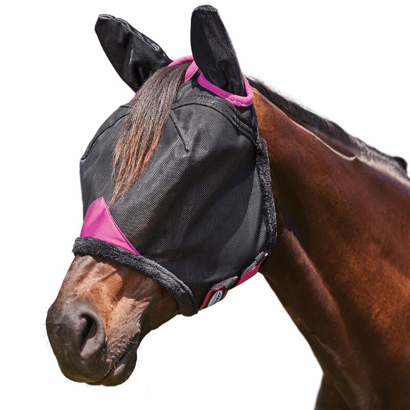 Masque antimouches pour chevaux COMFITEC DELUXE (Noir / Violet)