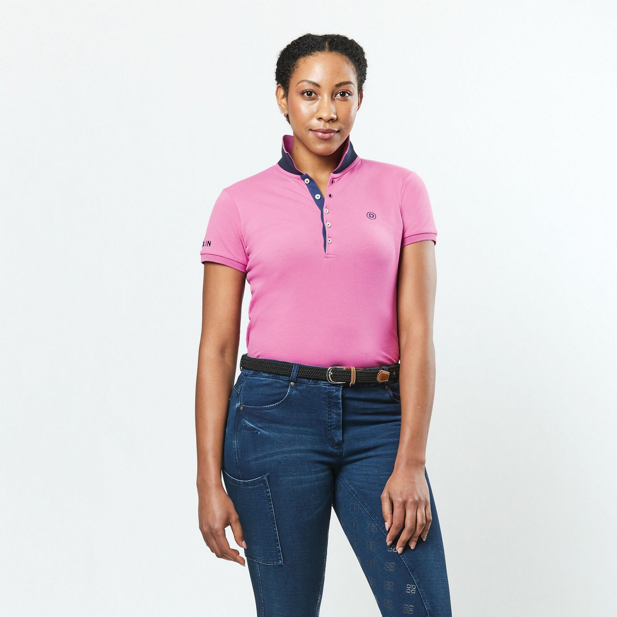 Womens/Ladies Lily Capped Sleeved Polo Shirt (Red Violet) 3/4