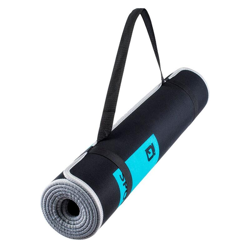 Mateva Logo Yogamat (Zwart/Blauw Atol)